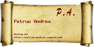 Petrus Andrea névjegykártya